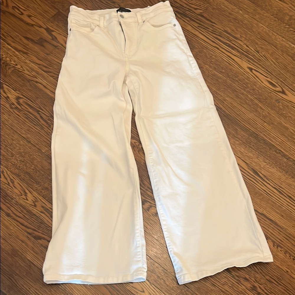Banana Republic Women's White Wide Legged Jeans